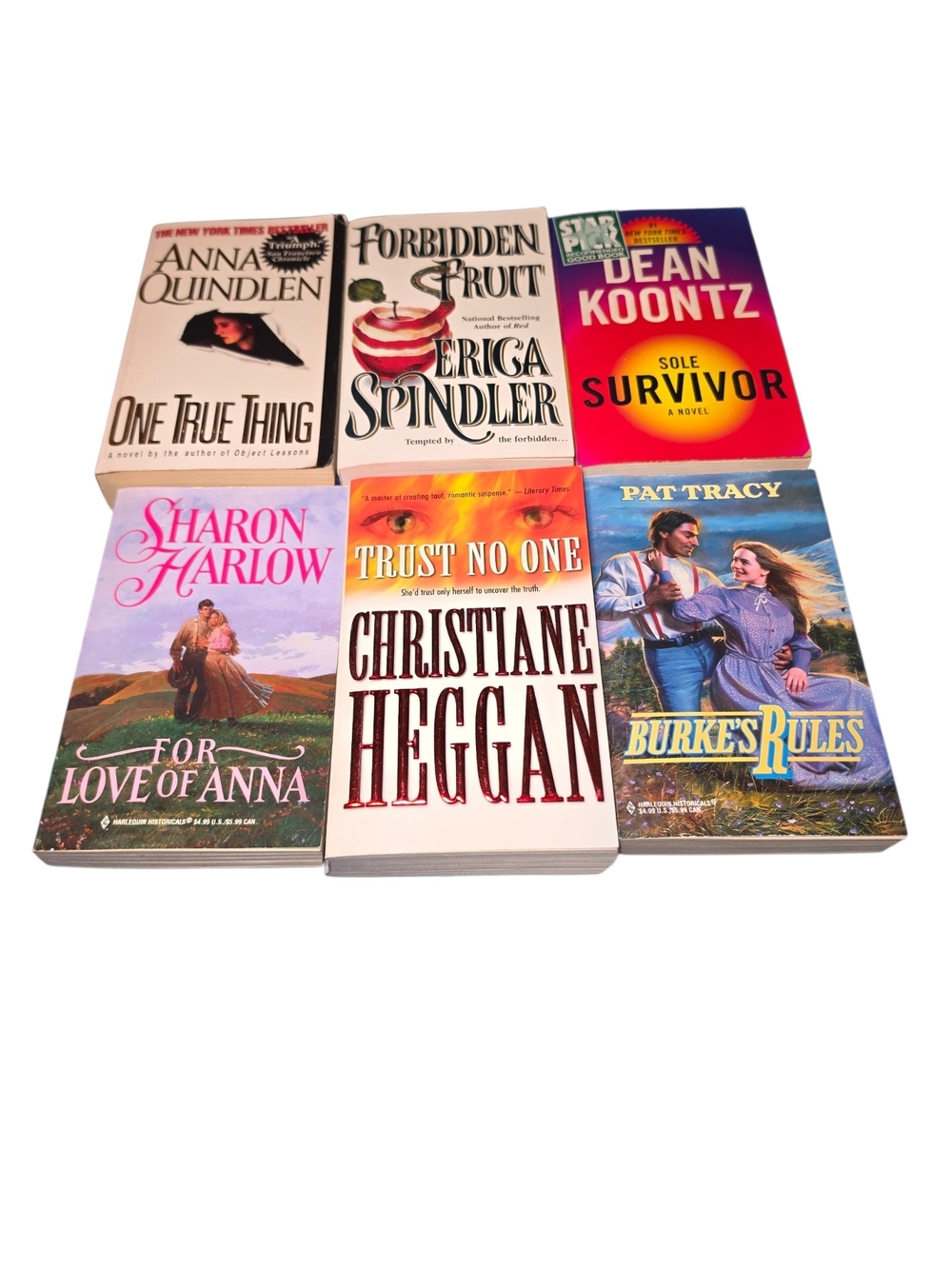 Vintage Paperback Book Lot of 6 Romance Suspense Dean Koontz Quindlen 90s